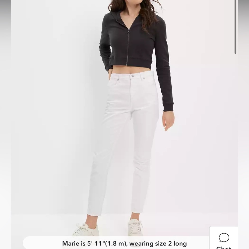 American Eagle tomgirl stretch white straight leg jeans